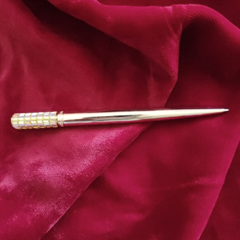 Swarovski Lucent Ballpoint Pen With Gold And Silver Swarovski Accents BNIB 🖊